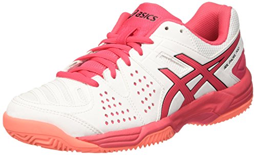 Asics Gel-Padel Pro 3 Sg, Zapatillas de Tenis Mujer, Blanco (White / Rouge Red / Flash Coral), 41.5 EU