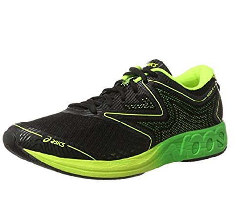 Asics T722n 9085, Zapatillas de Running para Hombre, Negro (Black / Green Gecko / Safety Yellow), 43.5 EU