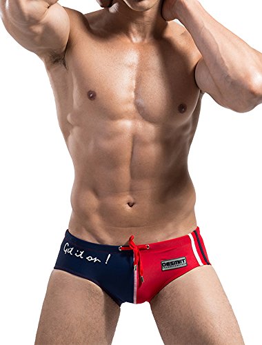 Ateid Bañador de Natación Slip para Hombre Rojo L