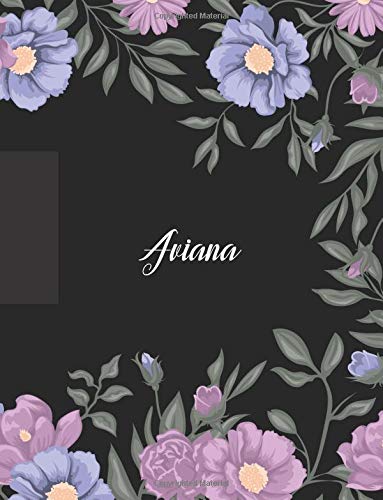 Aviana: 110 Ruled Pages 55 Sheets 8.5x11 Inches Climber Flower on Background Design for Note / Journal / Composition with Lettering Name,Aviana