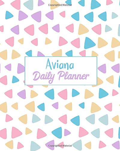 Aviana Daily Planner: 100 Sheet 8x10 inches for Diary, Planners, Notes, for Girls, Woman, Children and Initial name on Matte Pastel Design Cover , Aviana Daily Planner