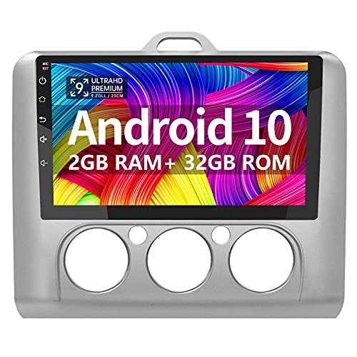 AWESAFE Android 10.0 [2GB+32GB] Radio Coche 9 Pulgadas con Pantalla Táctil para Ford Focus Mk2 2004-2011, Autoradio con Bluetooth/WiFi/GPS/FM/USB, Apoyo Mandos del Volante, Aparcamiento