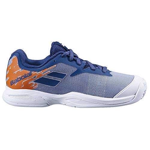 BABOLAT Jet Clay Junior, Zapatillas de Tenis Unisex Adulto, White/Pureed Pumpkin, 38.5 EU