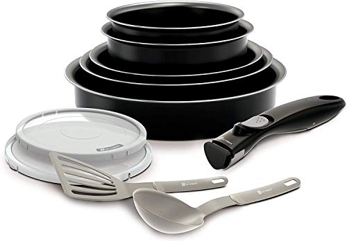 Backen 181001 Easycook batería de Cocina 10 Piezas Aluminio Negro 30 x 35 x 14 cm