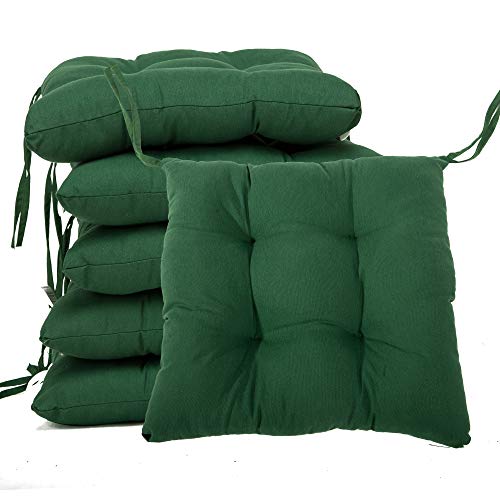 BCASE, Pack de 6 Cojines de Asiento y Silla, 38x38cm, Funda de Polyster, Relleno de Fibra, Cómodos, Resistentes, Fácil de Limpiar, para Cocina, Cuarto, Sala, Jardín, Terraza, Patio, Etc. Verde