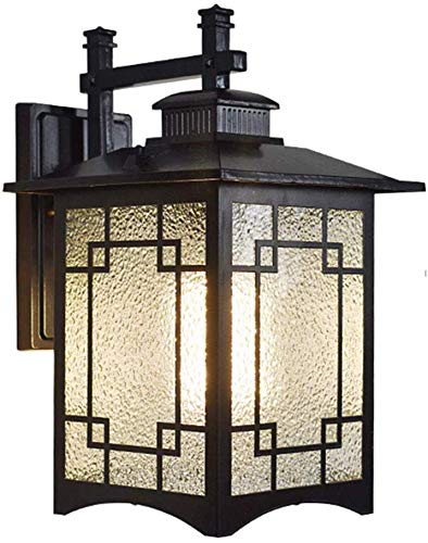 Beautiful Home Decoration Lamps Estilo Industrial Wall E27 retro al aire libre de la lámpara de aluminio Negro antiguo lámpara de pared exterior impermeable de la iluminación Diseño pantalla de crista