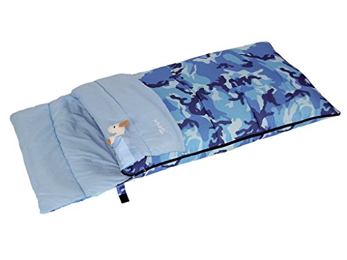 Bertoni Bimbo Junior 150 Camuflaje Azul Saco de Dormir Infantil para Acampada o Casa, Camuflaje Azul, Tamaño Único