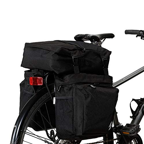 Bradoner Deportes al aire libre Bolsa de tela Tira bolsa tres en uno paquete de estante de bicicleta de montaña de gran capacidad resistente al desgaste 37L paquete de asiento trasero fácil instalació