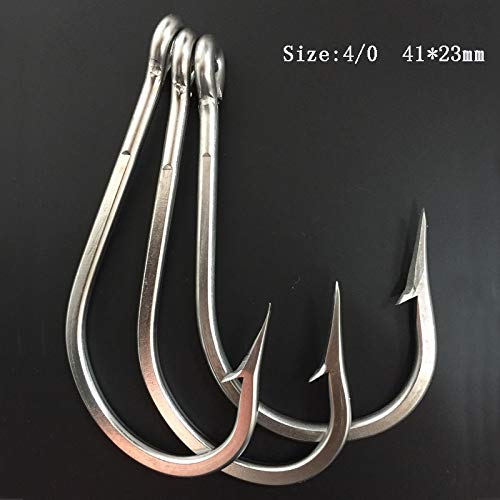 CCH-Hooks, 40pieces 4/0 Acero Inoxidable Mustad Gancho de Pesca Assist criba el Gancho de Pesca Big Game Fishing Hook Gancho de Pescados Mustad