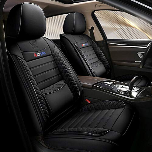 Chemu Juego de fundas de asiento de piel sintética de poliuretano, accesorios para el interior del coche para Mercedes Benz W203 W204 W205 W211 W212 W213 W124 GLK GLC W164 W166 GLE (negro)