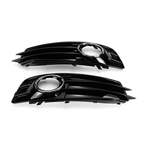 Chrome Silver/Black 2pcs Frontal Four Four Light Grille Foot Fit For Audi A3 8P S-Line 2009-2012 Niebla Luz Grille (Color : Chrome Silver)