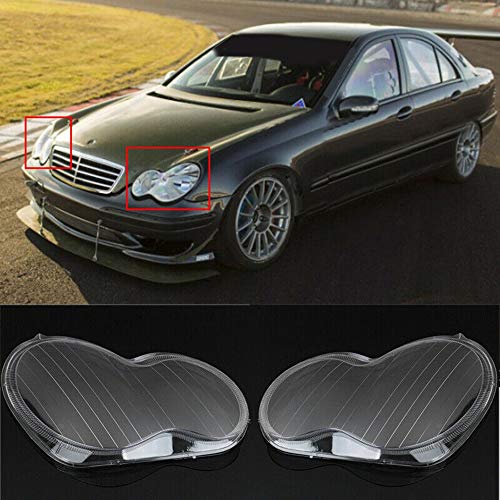 Cubierta Cubierta 2pcs Linterna Del Coche Lente Clara Delantero Izquierdo Frontal Derecho Fit For Mercedes Benz W203 2001-2007 Cubiertas Transparentes De Los Faros De Lentes Rejilla de luz antiniebla