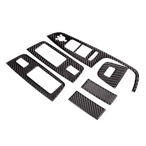 Cubierta del Panel del Interruptor de Control de la Ventana - BiuZi 6pcs Interruptor de la Ventana del Coche Cubierta Decorativa Juego de Adornos del Marco de Fibra de Carbono for Audi Q7 2008-2015