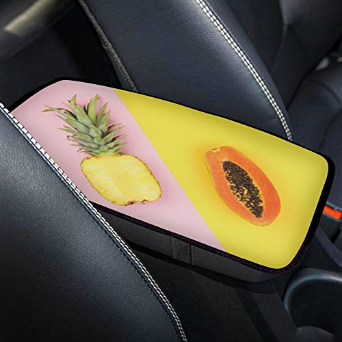 Cubierta impermeable para reposabrazos de coche, mitad de corte, mango de piña jugosa en la consola central universal para coche, almohadilla para consola central, reposabrazos, reposabrazos, caj