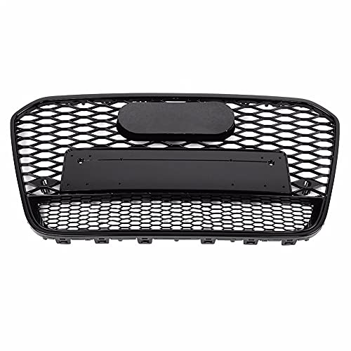 DAJIJI Parrilla Frontal, Frente Deportivo Hex Mesh Honeycomb Hood Grill Black para Audi A6 / S6 C7 2012 2013 2014 para Accesorios de Auto RS6 Estilo