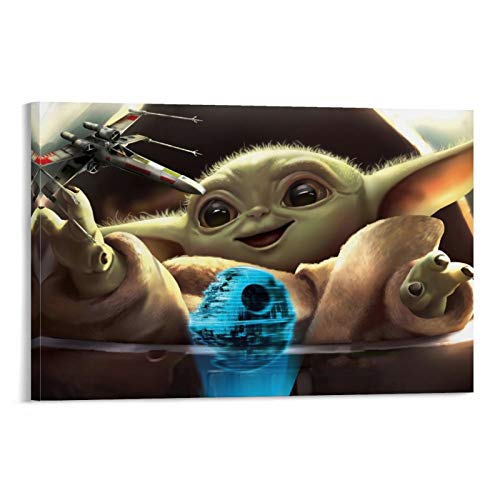 DRAGON VINES Star Wars Baby Yoda Toy - Lienzo decorativo (30 x 45 cm)