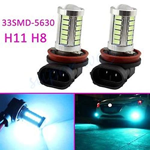 Dumai Luz de Niebla 2pcs Coche 12V 5630 33SMD H8 H11 led Lámpara antiniebla Luz de circulación Diurna Lámpara de estacionamiento giratoria 8000k Azul Hielo lámpara antiniebla led