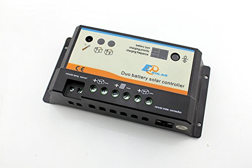 EPEVER PWM EPIPDB-Com 20A 12/24V Regulador de carga controlador de carga solar para 2 baterías diferentes batería doble