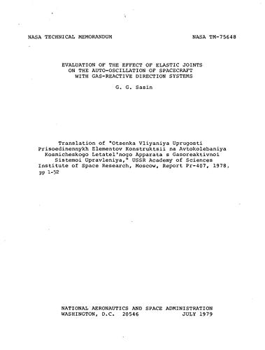 Evaluation of the effect of elastic joints on the auto-oscillation of spacecraft with gas-reactive direction systems (English Edition)