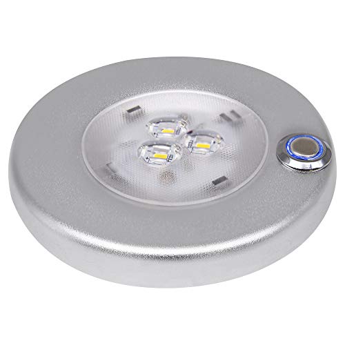 Facon 12 V, 3 W 4 Pulgadas Luces Interiores LED de Montaje en Superficie con Interruptor de Encendido/Apagado Regulable para Barco, Remolque, Caravana, Autocaravana (Interruptor táctil)