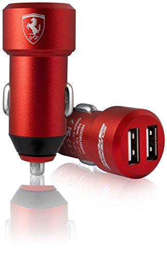 Ferrari fecc 2usbre Auto Cargador de triángulos de Aluminio 2 USB Rojo