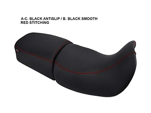 Funda de Asiento para Triumph Tiger 955i Negro-Costura roja