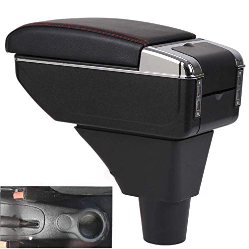 Gemmry Coche Apoyabrazos para Citroen C3 Picasso, Consola Central de Coche Consolas de Doble Capa Caja de Almacenamiento con Portavasos Cenicero Accesorios de Estilo Interior