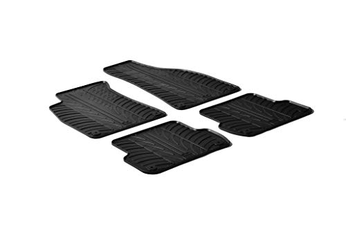 Gledring Alfombrillas de Goma Compatible con Audi A4 8E 2001-2008 / Seat Exeo (Perfil T 4-Partes + Clips de Montaje), Negro