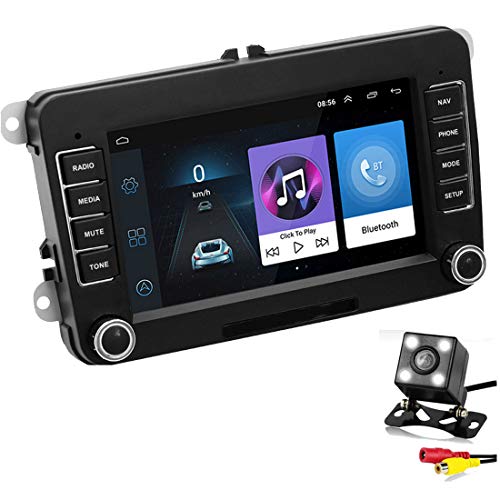 GOFORJUMP 2 DIN Android 7"GPS Navigation Car Stereo Radio Media Player para Bora Golf VW Polo Volkswagen Passat B6 B7 Touran con cámara de visión Trasera