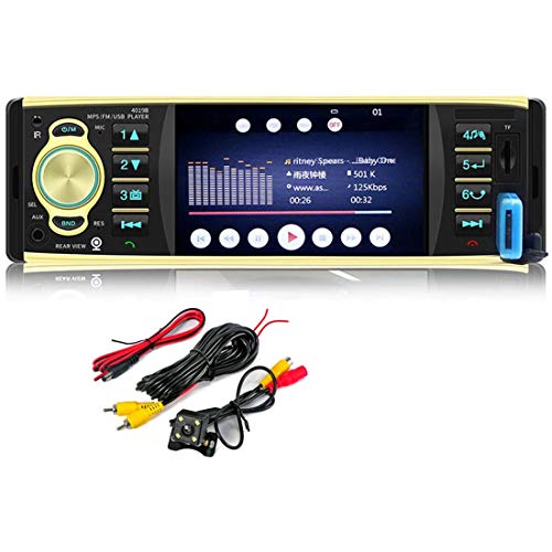 GOFORJUMP 4019B 4.1 Pulgadas 1 DIN Car Radio Auto Audio Estéreo autoradio USB AUX FM Estación Bluetooth con cámara de visión Trasera Control Remoto