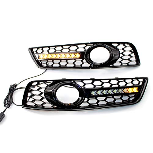 GoolRC Un par de Rejilla de luz antiniebla de Parachoques de Nido de Abeja con reemplazo de LED DRL para Audi A3 8P 2009-13