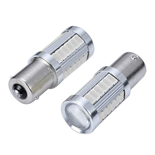 Guangcailun 2 Piezas de 1156 BA15S 33 LED de luz LED de la Cola del Coche del automóvil Bombilla roja Kit de Contacto único Freno Lámpara Semáforo Conjunto