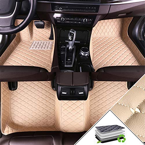 Handao-US A Medida Ajustan para Renault Captur 2014-2017(Storage Box is Round) Alfombrillas de para Coche Alfombrillas de Coche Antideslizantes Moqueta Beige