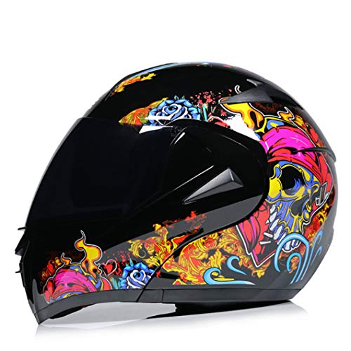 Hombres Lente Doble Flip Up Casco De Motocicleta Racing Motocross Casco Integral Mujeres Anti Niebla Impermeable Invierno Termal Montaña Carretera Moto Gorras De Seguridad