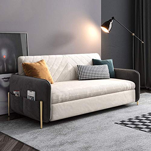 Home Equipment Sofá futón extraíble Sofá cama convertible Sofá cama plegable de tela Loveseat Sofá cama suave y cómodo Sofá multifuncional Muebles Cojín de asiento para sala de estar Apartamento 1.