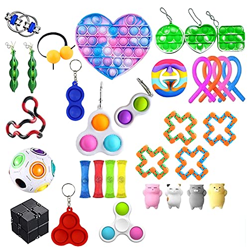 Hpory Fidget Sensory Toy Set de juguetes sensoriales para aliviar el estrés sensorial, juego de 33 unidades