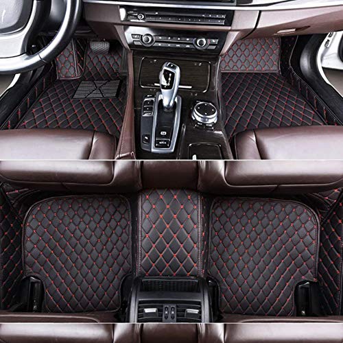 Hunulu Alfombrillas De Coche para Audi A6L R8 Q3 Q5 Q7 S4 S5 S8 RS TT Quattro A1 A2 A3 A4 A5 A6 A7 A8 Impermeables Alfombrillas Coche Alfombra Moqueta Accesorios Coche, Negro con Rojo,