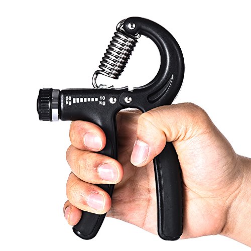 HWeggo Hand Gripper, ejercitador de antebrazo Puede Aumentar la Fuerza de Músculo de Dedos Entrenamiento de antebrazos, Resistencia Ajustable 10-50 kg