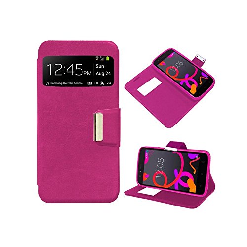 iGlobalmarket Funda Flip Cover Tipo Libro con Tapa para BQ Aquaris M4.5 / A4.5 Liso Rosa