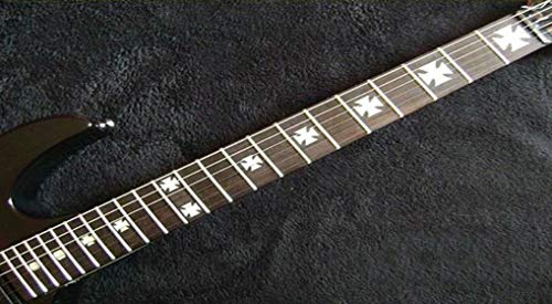 Iron Cross Baron Rojo Fret Markers Stickers Inlay Guitarra & Bass Pegatinas Diapason Guitarra (plata)