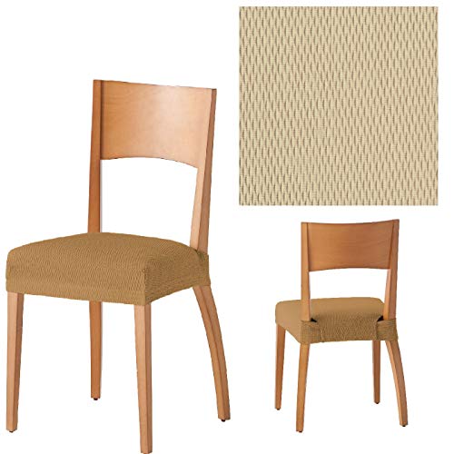 Jarrous Pack de 6 Unidades de Fundas de Asiento para Silla Modelo Libia, Color Beige, Medida Asiento 45-55cm