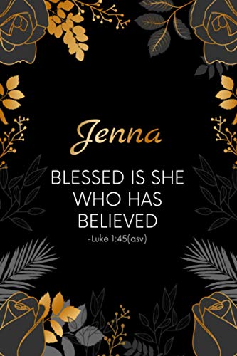 Jenna Blessed is She Who Has Believed -Luke 1:45(asv): Personalized Christian Notebook Gift for Women. Religious Easter Gifts