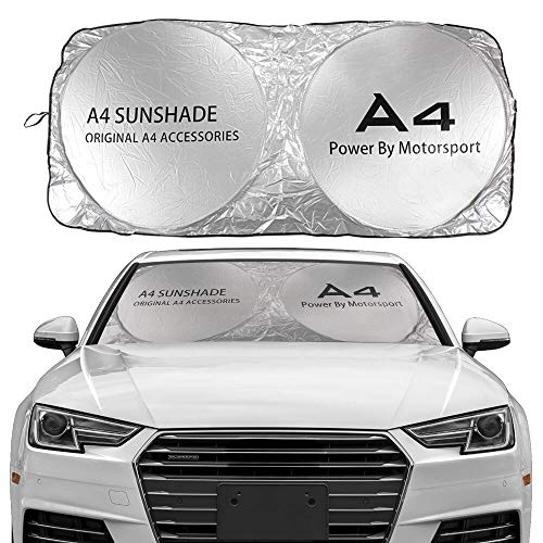 JHSHOP Parasol para Coche Windshield Sun Shade Cubierta Compatible con Audi A3 8P 8V A4 B8 B6 A6 C6 A5 S1 S2 S3 S4 S4 S5 S7 S8 S8 SQ5 SQ7 Accesorios Anti UV Protector Sombrilla (Color : For A4)