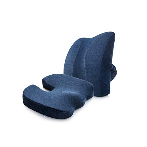 JKL J-Almohada Cojín del Asiento ortopédico coxis, Butt Forma de cojín Oficina cinturón del pañal Traje for sillas de Coche de la Almohadilla del Amortiguador Extremo de la Cadera (Color : Blue)