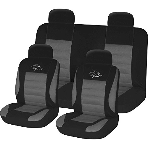 Juego de 8 fundas universales para asiento de coche, color gris