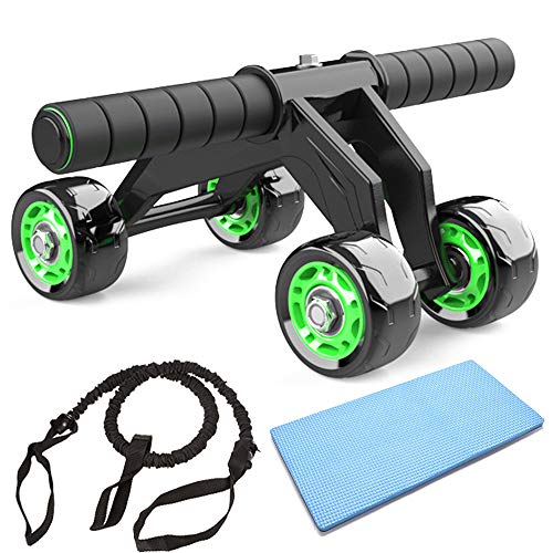 JuguHoovi AB Roller Abdominal Trainer, Abdominal Roller AB-Wheel Abdominal Trainer, Juego de Ejercicios de Motocicleta de 4 Ruedas para Adecuado para Familias, Hombres y Mujeres