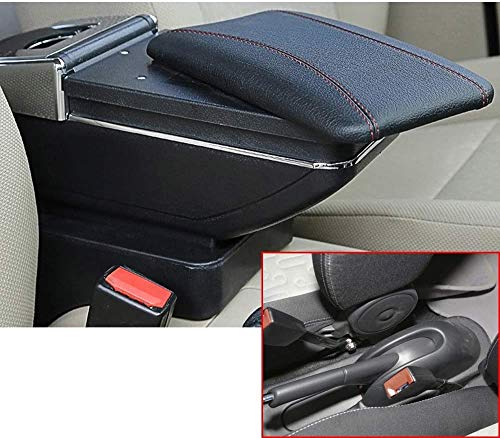 JYCX Caja De Almacenamiento De Reposabrazos para Suzuki Celerio Alto 2008-2016 Consola Central De Coche Asiento De Coche De Cuero Engrosado Apoyabrazos Portavasos Cenicero