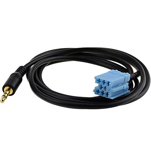 kaser Cable AUX Compatible para VW Polo B5 Autoradio Becker Blaupunkt Philips VDO Dayton Conector Mini ISO Jack Macho 3.5mm