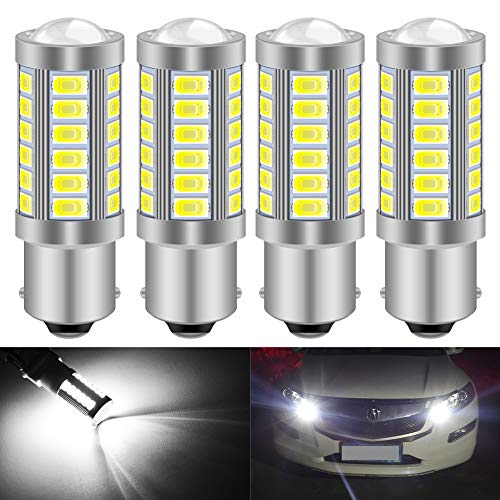 KATUR 4 Piezas 1156 BA15S 1141 7056 5630 33-SMD Blanco 900lúmenes 8000 K Super Brillante LED Girar Cola Cola de Freno Luz de señal de Parada Bombilla