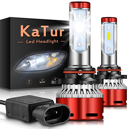 KATUR 9006 HB4 Bombillas led Faros Chips CSP Mini Design Super Bright 12000LM Kit de conversión de Faros a Prueba de Agua 60W 6500K Xenón Blanco-2 años de garantía